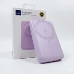 Pin Sạc Dự Phòng Không Dây Tích Hợp Nam Châm Wiwu Snap Cube 10000mAh 22.5W, Sạc Không Dây 15W
