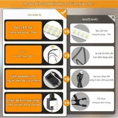 Đèn LED Bàn 2 Đầu TD01 Chân Đế/ Kẹp Thành Bàn 5 Mức Sáng, 5 Chế Độ Màu, Hẹn Giờ, Có Remote, Cổ Ngỗng