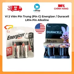 Vỉ 2 Viên Pin Trung ( Pin C ) Energizer / Duracell LR14 , Pin Alkaline