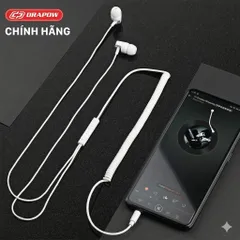 Tai Nghe Dây Xoắn Kéo Dài Drapow Twister C10 - Có Mic, Âm Thanh HD, Extra Bass, Chân Cắm Aux 3.5mm