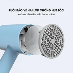 Máy Sấy Tóc SMATE Hair Dryer Young SH-1802 1800W, Bổ Sung 20 Triệu Ion Âm, 3 Chế Độ Sấy Nóng/Lạnh