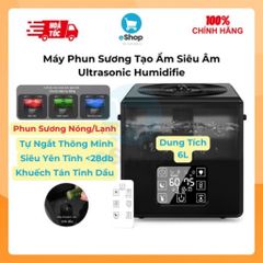 Máy Phun Sương Tạo Ẩm Siêu Âm Nóng/Lạnh Ultrasonic Humidifie Khuếch Tán Tinh Dầu Kèm Điều Khiển