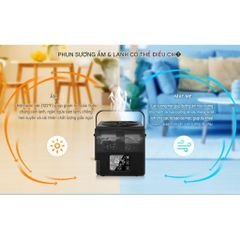 Máy Phun Sương Tạo Ẩm Siêu Âm Nóng/Lạnh Ultrasonic Humidifie Khuếch Tán Tinh Dầu Kèm Điều Khiển