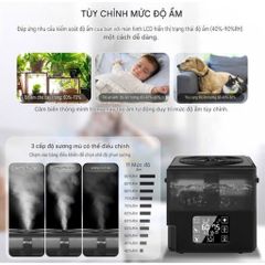 Máy Phun Sương Tạo Ẩm Siêu Âm Nóng/Lạnh Ultrasonic Humidifie Khuếch Tán Tinh Dầu Kèm Điều Khiển