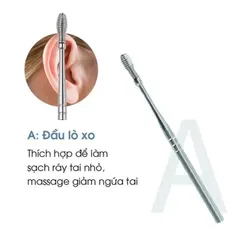 Combo 2 Bộ Dụng Cụ Lấy Ráy Tai 6 Món Bằng Thép Không Gỉ Kèm Bao Da Có Móc Khoá Tiện Lợi