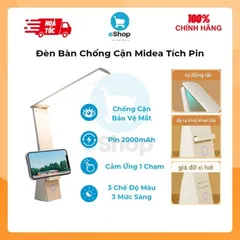 Đèn Bàn Chống Cận Midea - Đèn Led Bảo Vệ Mắt 3 Chế Độ Màu 3 Mức Sáng, Tích Hợp Pin, Có Giá Đỡ Điện Thoại