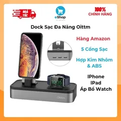 Dock Sạc Đa Năng Oittm Cho lP, lPad và Áp Bồ Watch - 5 Cổng USB, Hợp Kim Nhôm Và ABS ( Hàng À Má Zôn)