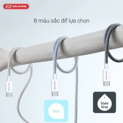 Cáp Sạc Dây Dù Siêu Nhanh 100W Type C Chính Hãng Drapow CZ11 1m và 2m - Sạc Siêu Nhanh IP15 và Android 737363