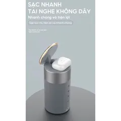 Loa Leju Bluetooth WIWU Wi-W022 Kiêm Sạc Không Dây 15W Đèn Ngủ Cảm Ứng