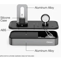 Dock Sạc Đa Năng Oittm Cho lP, lPad và Áp Bồ Watch - 5 Cổng USB, Hợp Kim Nhôm Và ABS ( Hàng À Má Zôn)