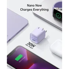 Củ sạc nhanh 30W Anker 511 Nano 3 - A2147 PiQ 3.0 hỗ trợ PD/PPS/QC Công Nghệ GaN, Nhỏ Gọn, An Toàn Và Hiệu Quả