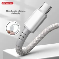 Cáp Sạc Nhanh Cổng C 3 Đầu DRAPOW CX02/CX03 ( Type-C to L+ L + C/ C + C + L ) Dây Dù, Chuôi Cáp Đúc