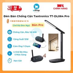 (Bản Pro) Đèn Led Bàn Chống Cận Taotronics TT-DL064 Pro 12W, Hẹn Giờ, 5 Mức Sáng, 4 Chế độ Màu, Cổng Usb Sạc ĐT