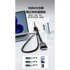 Cáp Sạc Siêu Nhanh 2 Đầu 100W Type-C JOWAY CC100, C to C + C Chuẩn PD Dài 1,2m Dây Dù Bện Nylon