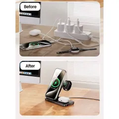 Đế Sạc Không Dây 3 in 1 TOOCKI - Dock Sạc Nhanh, Gấp Gọn, LED Hiển Thị, Hợp Kim Cao Cấp