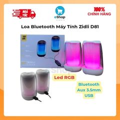Loa Bluetooth Zidli D81 - Loa Máy Tính Đèn RGB Đổi Màu Theo Nhạc, Âm Thanh HiFi Công Suất 10Wx2, Có Dây AUX