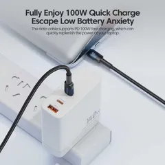 Cáp Sạc Siêu Nhanh Dây Dù C to C Toocki HY03 PD 100W Dài 1m