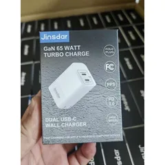 Củ Sạc Nhanh 65W GaN - Jinsdar Dual USB C Công Nghệ PD 3.0/ PPS 2.0 (Hàng À Má Zôn)