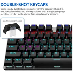 Bàn Phím Cơ Gaming Philips SPK8404/G404 LED Rainbow, Blue Switch Chính Hãng
