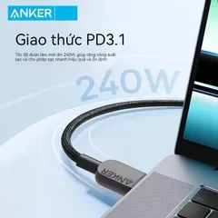 Cáp Sạc Siêu Nhanh 240W C to C Anker A81C5 PD 3.1 Dây Nylon Bện Đôi Siêu bền