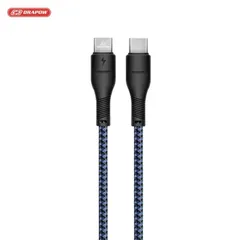 Cáp sạc siêu nhanh dây dù type C  60W , dài 3m , Drapow CZ14 , hỗ trợ iPhone 15
