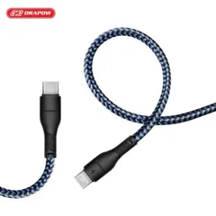 Cáp sạc siêu nhanh dây dù type C  60W , dài 3m , Drapow CZ14 , hỗ trợ iPhone 15