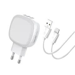Bộ Củ Sạc Nhanh 3 Cổng 32W PD&QC Hãng LDNIO A3510Q Kèm Cáp PD