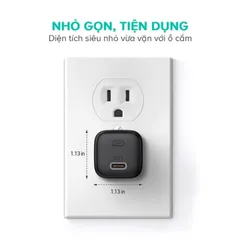 Củ Sạc Nhanh 20W Aukey Omnia PA-B1 USB-C PD Công Nghệ Gan Nhỏ Gọn