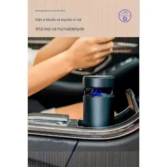 Máy Lọc Không Khí Xe Hơi Freshealth LHX001, Kim Loại, Công Nghệ Lọc H13 HEPA + Đèn UV Khử Khuẩn, Bụi Mịn
