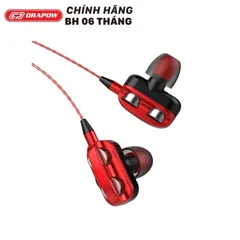 Tai Nghe Nhét Tai Jack 3.5mm Drapow Music Pro M20 - Bass Căng, 4 Driver, Mic To Rõ Lọc Tạp Âm
