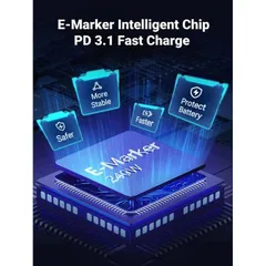 Cáp Sạc Siêu Nhanh 240W Chính Hãng U/green US535 Type C PD 3.1, Truyền Dữ Liệu 480Mbps, Dây Dù Bện + Hợp Kim Nhôm