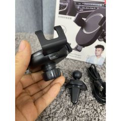 Giá Đỡ Kẹp Điện Thoại Trên Oto Kiêm Sạc Không Dây BYZ N11- Kẹp Cửa Gió Chắc Chắn, Tự Động Kẹp Bằng Trọng Lực