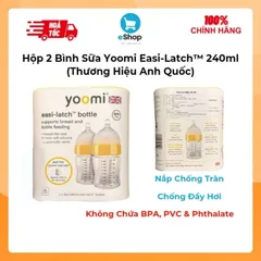 Hộp 2 Bình Sữa Yoomi Easi-Latch™ 240ml (Anh Quốc) - Chống Đầy Hơi, Không Chứa BPA, PVC & Phthalate