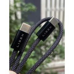 Cáp Sạc Nhanh Lisen 60W C to C Truyền Dữ Liệu Nhanh Dài 1m (Àmazôn) - Bọc Nylon Siêu Bền