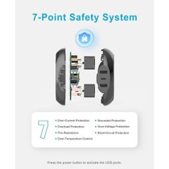 Ổ Cắm Điện Đa Năng Meauvan US06 (Hàng À má zon Mỹ ), 2 ổ 220V , 2 USB-A + 1 USB-C 15W (Tặng đầu chuyển sang 2 chấu)
