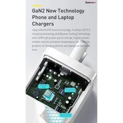 Củ Sạc Siêu Nhanh 65W Baseus GaN2 Lite Quick Charger (1A+1C/2C, PD3.0/PPS/QC4.0/SCP/FCP )