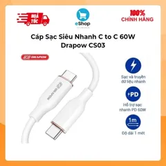 Cáp Sạc Nhanh C to C 60W Chính Hãng Drapow CS03 - Hỗ trợ mọi thiết bị có cổng sạc Type-C