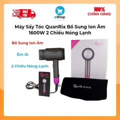 Máy Sấy Tóc QuanRia Bổ Sung Ion Âm 1600W - 2 Chiều Nóng Lạnh - 3 Tốc Độ Gió - Kiểu Dáng Đẹp