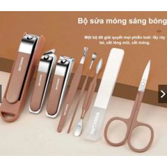 Bộ Dụng Cụ Làm Móng Tiện Lợi 8 Món Thép Không Gỉ Bền Bỉ, Kèm Hộp Đựng Nhỏ Gọn Tiện Lợi