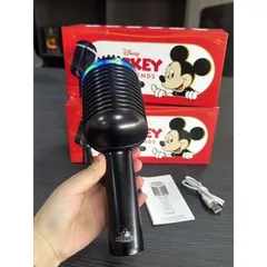 Micro Karaoke Kèm Loa Disney Mickey And Friends QK01 - Hiệu Ứng Đèn LED Đổi Màu, Khe Thẻ Nhớ TF ,Cổng 3.5mm, Sạc Type C