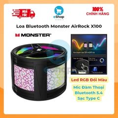 Loa Bluetooth Monster AirRock X100 - Led RGB Theo Nhạc, Bluetooth 5.4, Mic Đàm Thoại Rãnh Tay, Sạc Type C