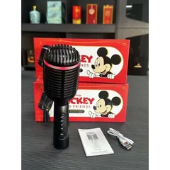 Micro Karaoke Kèm Loa Disney Mickey And Friends QK01 - Hiệu Ứng Đèn LED Đổi Màu, Khe Thẻ Nhớ TF ,Cổng 3.5mm, Sạc Type C