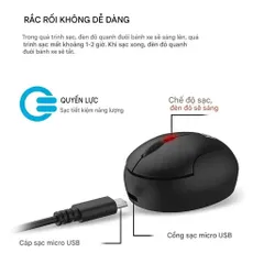 Chuột Không Dây FD Mini i889 Wireless - Pin Sạc, Siêu Nhỏ Gọn Nết Nối 20m, Kèm Cáp Sạc