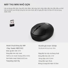 Chuột Không Dây FD Mini i889 Wireless - Pin Sạc, Siêu Nhỏ Gọn Nết Nối 20m, Kèm Cáp Sạc