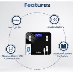 Cân Thông Minh DrTrust , Kết Nối App Có Tiếng Việt, Đo Lượng Mỡ & 16 Chỉ Số, Pin Sạc (Hàng À Má Zôn)