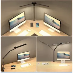 Đèn Bàn 2 Đầu LED Syrinx - JW5512 Kẹp Thành Bàn 5 Mức Sáng, 5 Chế Độ Màu, Cảm Ứng, Cảm Biến Vẫy Tay, Hẹn Giờ