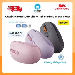 Chuột Không Dây Silent Bluetooth & 2.4GHz Baseus F01B Tri-Mode Wireless Mouse 1600dpi