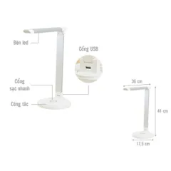 Đèn Bàn Chống Cận Kiêm Sạc Không Dây Taotronics TT-DL036 12W Xoay Gập 180 Độ, 5 Chế Độ Màu 7 Mức Sáng, Cảm Ứng
