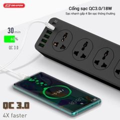 Ổ Cắm Điện Đa Năng SK28 Chính Hãng Drapow 10 Ổ Cắm Điện 220v + 5 USB A + 1 Type C Sạc Nhanh PD 20W