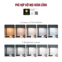 Đèn Bàn Chống Cận Kiêm Sạc Không Dây Taotronics TT-DL038 12W Xoay Gập 180 Độ, 5 Chế Độ Màu 5 Mức Sáng, Cảm Ứng, Hẹn Giờ